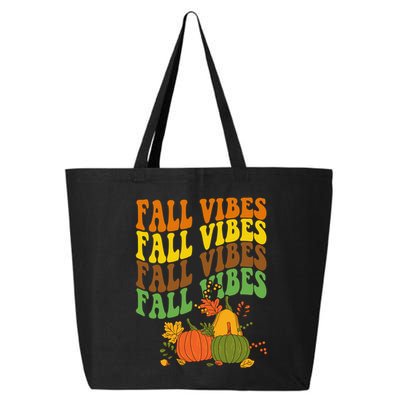 Fall Vibes Season Retro Pumpkin 25L Jumbo Tote