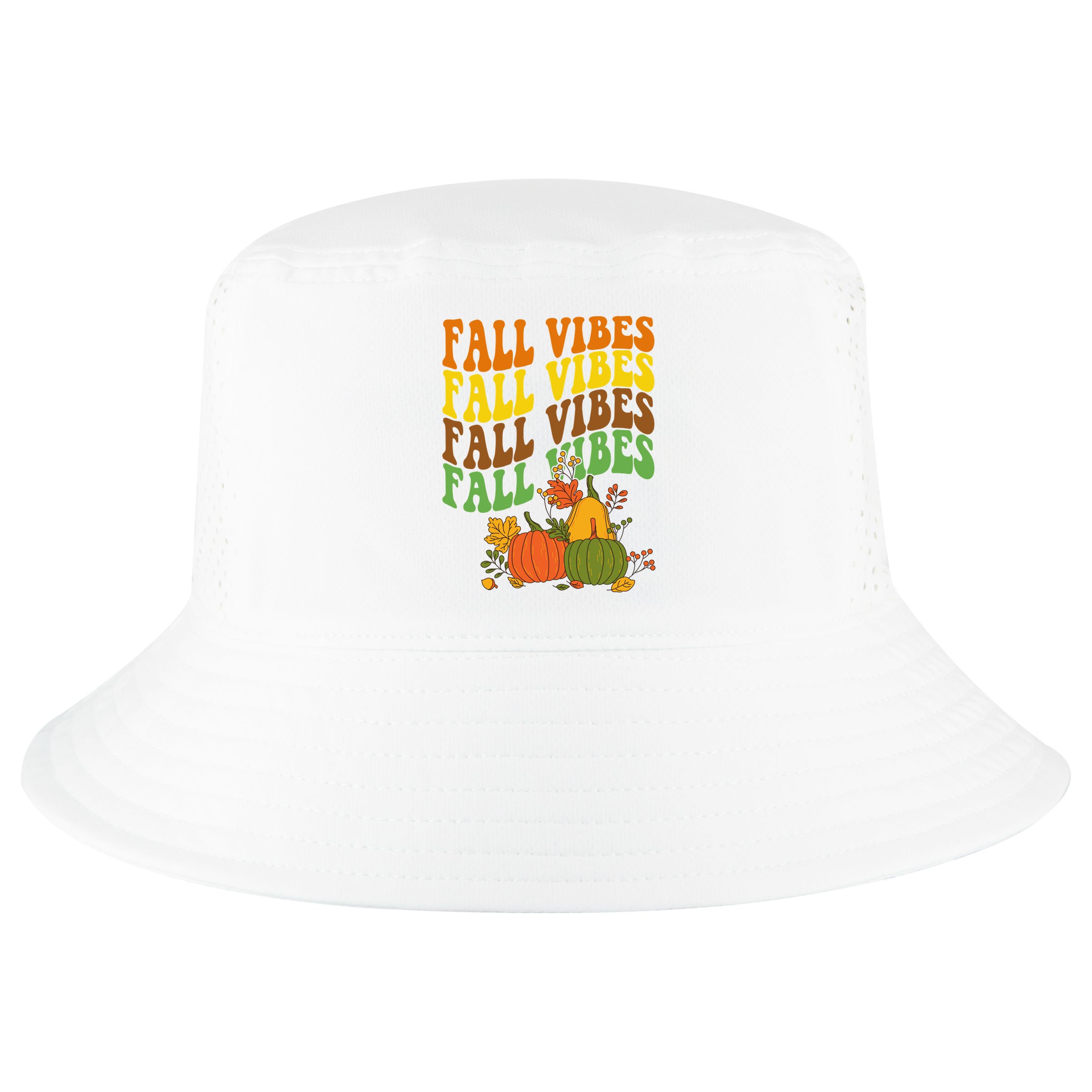 Fall Vibes Season Retro Pumpkin Cool Comfort Performance Bucket Hat