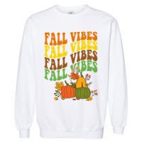 Fall Vibes Season Retro Pumpkin Garment-Dyed Sweatshirt