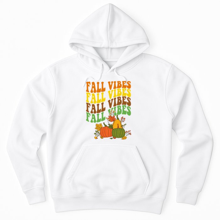 Fall Vibes Season Retro Pumpkin Hoodie