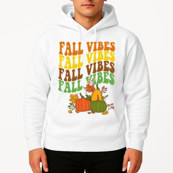 Fall Vibes Season Retro Pumpkin Hoodie