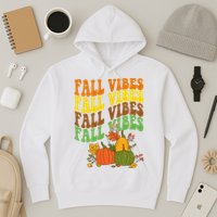 Fall Vibes Season Retro Pumpkin Hoodie
