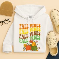 Fall Vibes Season Retro Pumpkin Hoodie
