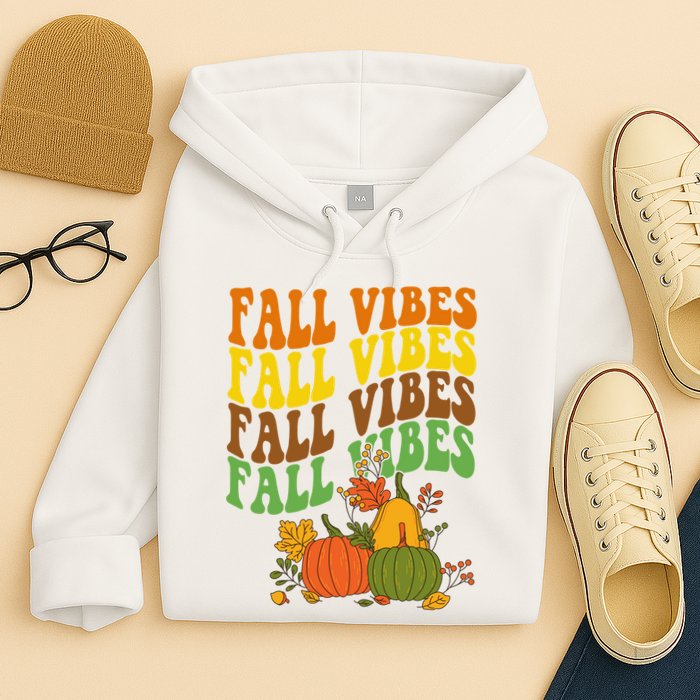 Fall Vibes Season Retro Pumpkin Hoodie