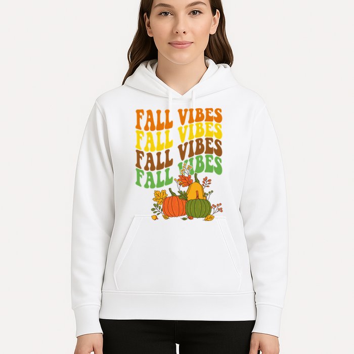 Fall Vibes Season Retro Pumpkin Hoodie