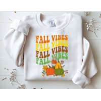Fall Vibes Season Retro Pumpkin Sweatshirt