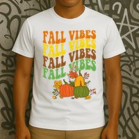 Fall Vibes Season Retro Pumpkin T-Shirt