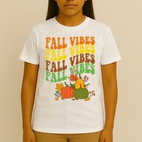 Fall Vibes Season Retro Pumpkin T-Shirt