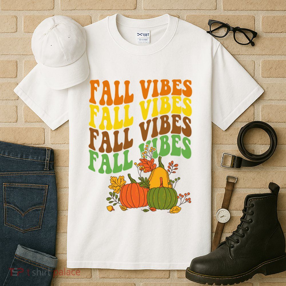 Fall Vibes Season Retro Pumpkin Tall T-Shirt