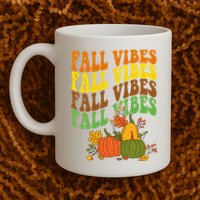 Fall Vibes Season Retro Pumpkin Mug