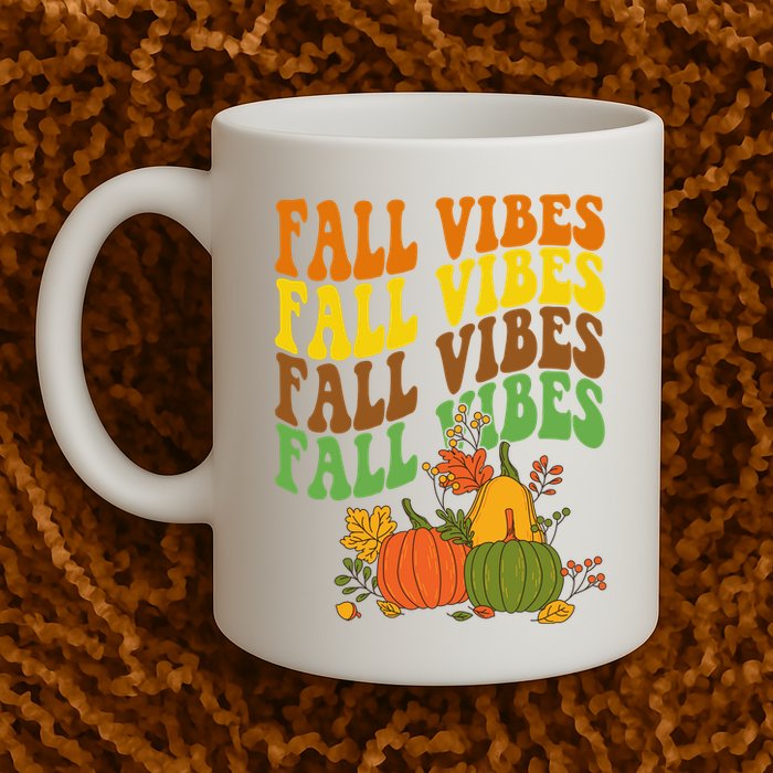 Fall Vibes Season Retro Pumpkin Mug