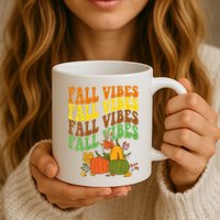 Fall Vibes Season Retro Pumpkin Mug