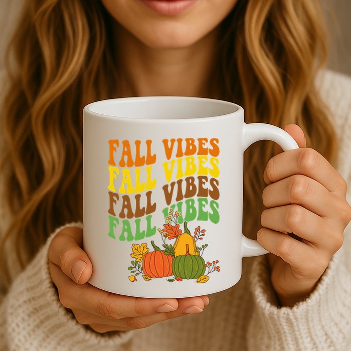 Fall Vibes Season Retro Pumpkin Mug