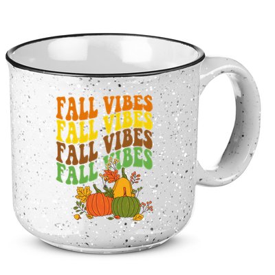 Fall Vibes Season Retro Pumpkin 15oz Campfire Ceramic Mug
