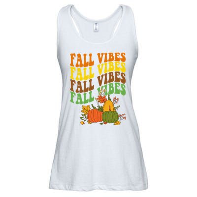 Fall Vibes Season Retro Pumpkin Ladies Essential Flowy Tank
