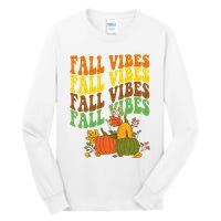 Fall Vibes Season Retro Pumpkin Tall Long Sleeve T-Shirt