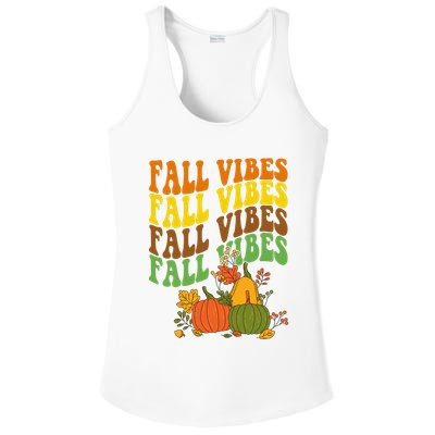 Fall Vibes Season Retro Pumpkin Ladies PosiCharge Competitor Racerback Tank