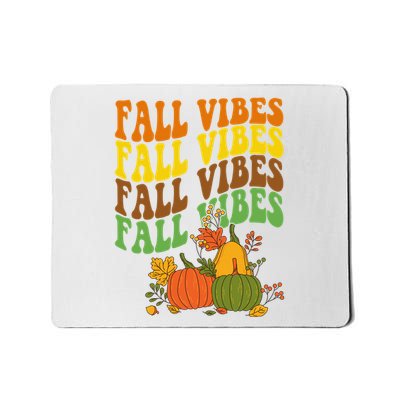 Fall Vibes Season Retro Pumpkin Mousepad
