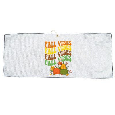 Fall Vibes Season Retro Pumpkin Large Microfiber Waffle Golf Towel
