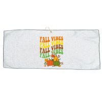 Fall Vibes Season Retro Pumpkin Large Microfiber Waffle Golf Towel