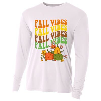 Fall Vibes Season Retro Pumpkin Cooling Performance Long Sleeve Crew