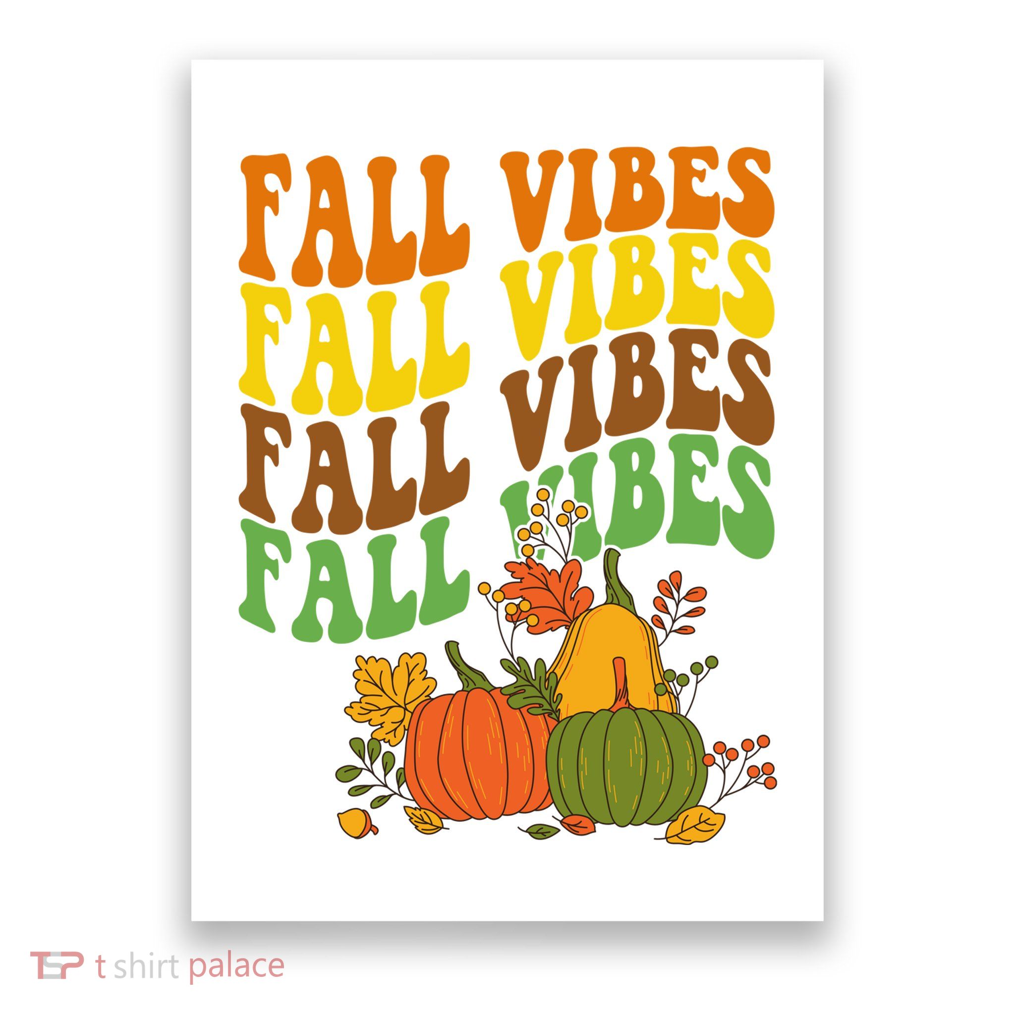 Fall Vibes Season Retro Pumpkin Poster