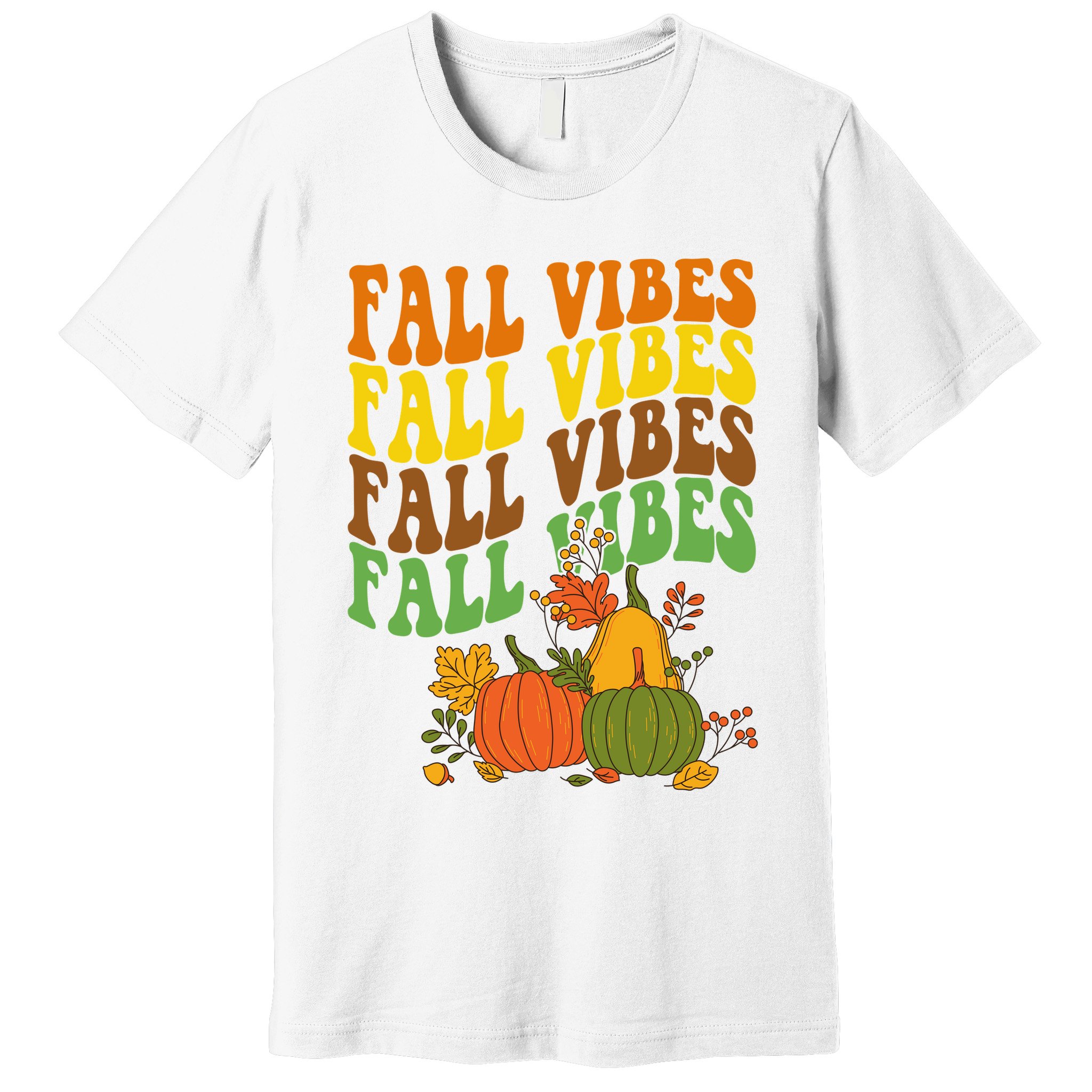 Fall Vibes Season Retro Pumpkin Premium T-Shirt