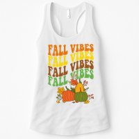 Fall Vibes Season Retro Pumpkin Womens Tank Top