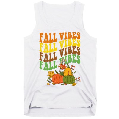 Fall Vibes Season Retro Pumpkin Tank Top