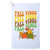 Fall Vibes Season Retro Pumpkin Golf Towel