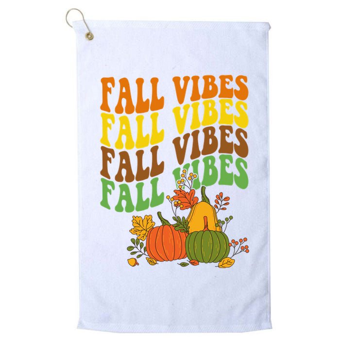 Fall Vibes Season Retro Pumpkin Golf Towel