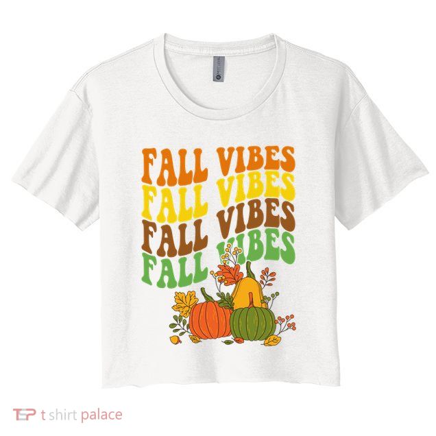 Fall Vibes Season Retro Pumpkin Crop Top