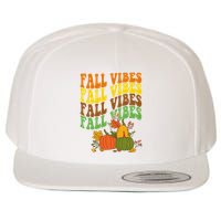Fall Vibes Season Retro Pumpkin Wool Snapback Cap