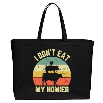 Funny Vegan Shirts I Dont Eat My Homies Vegetarian Vegan Cotton Canvas Jumbo Tote