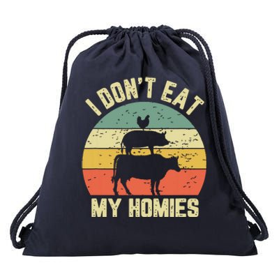 Funny Vegan Shirts I Dont Eat My Homies Vegetarian Vegan Drawstring Bag