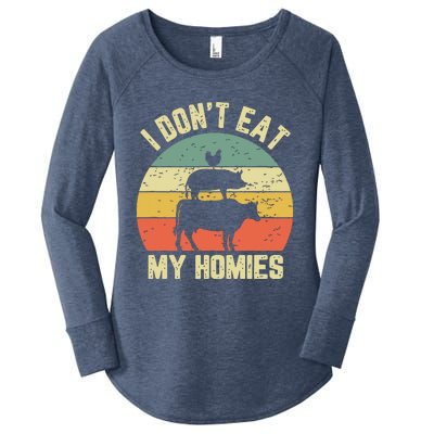 Funny Vegan Shirts I Dont Eat My Homies Vegetarian Vegan Women's Perfect Tri Tunic Long Sleeve Shirt