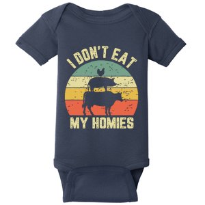 Funny Vegan Shirts I Dont Eat My Homies Vegetarian Vegan Baby Bodysuit