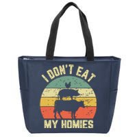 Funny Vegan Shirts I Dont Eat My Homies Vegetarian Vegan Zip Tote Bag