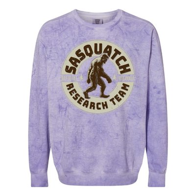 Funny Vintage Sasquatch Research Team Emblem Colorblast Crewneck Sweatshirt