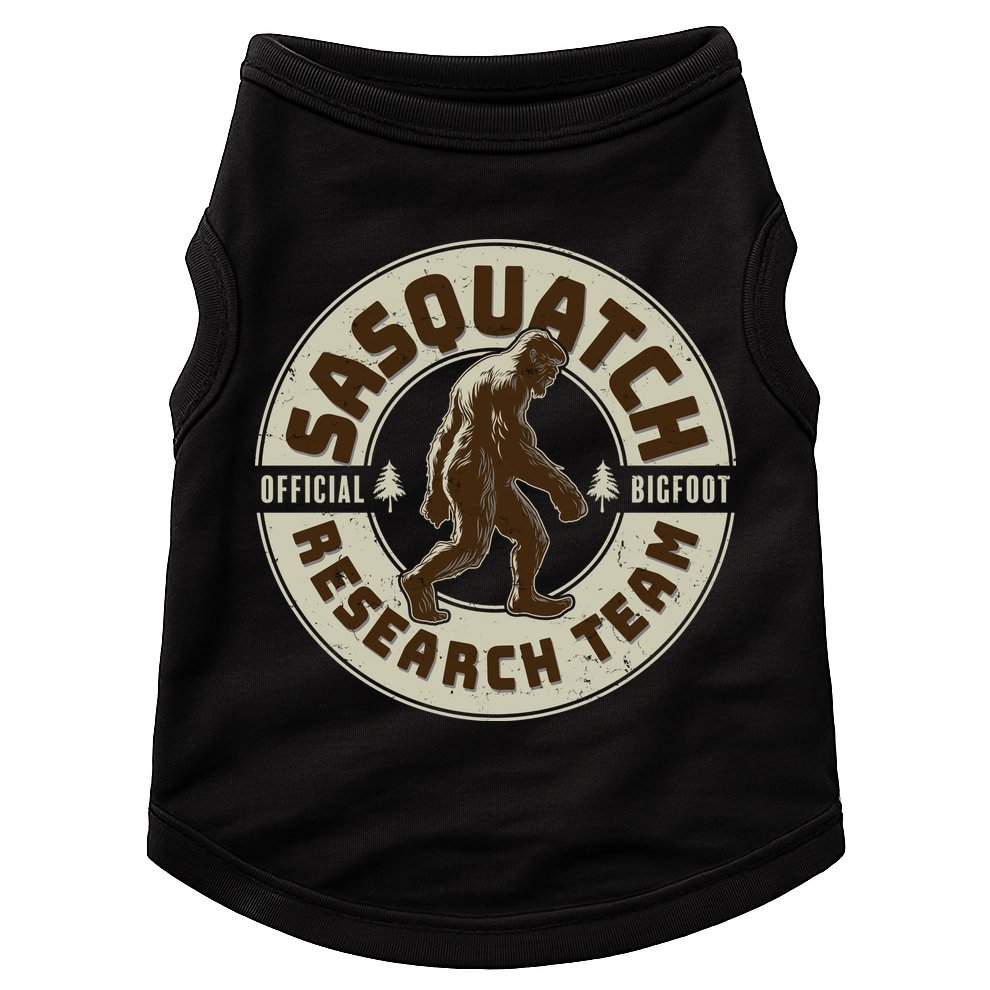 Funny Vintage Sasquatch Research Team Emblem Doggie Tank