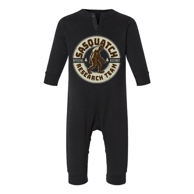 Funny Vintage Sasquatch Research Team Emblem Infant Fleece One Piece