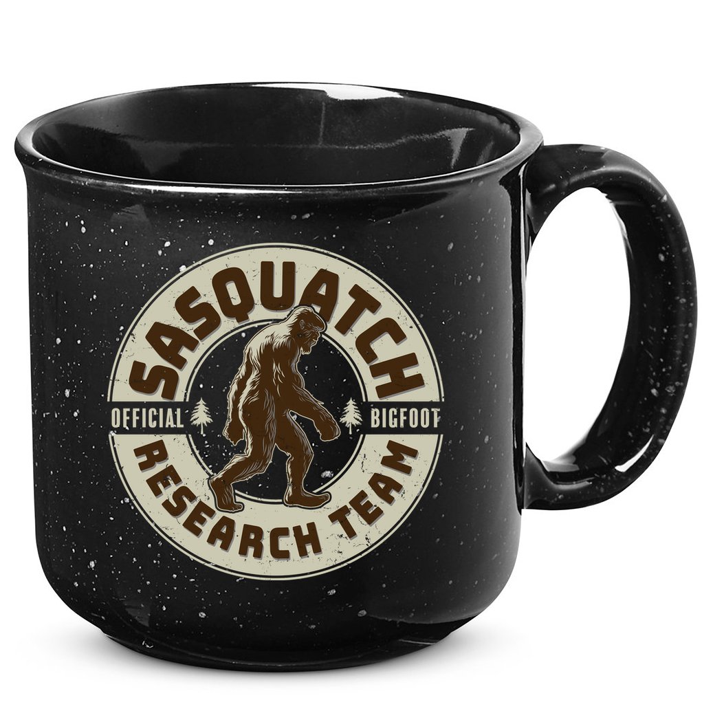 Funny Vintage Sasquatch Research Team Emblem 15oz Campfire Ceramic Mug