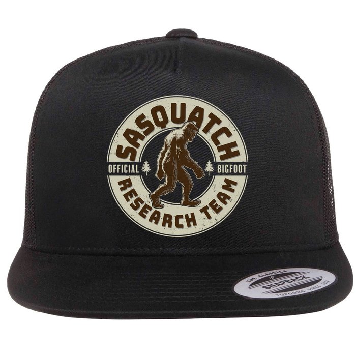 Funny Vintage Sasquatch Research Team Emblem Flatbill Hat