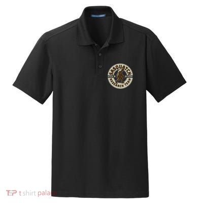 Funny Vintage Sasquatch Research Team Emblem Dry Zone Grid Polo