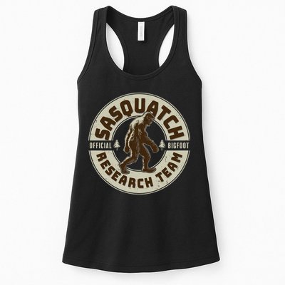 Funny Vintage Sasquatch Research Team Emblem Womens Tank Top