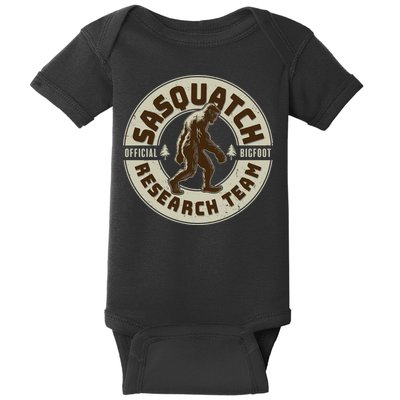 Funny Vintage Sasquatch Research Team Emblem Baby Bodysuit