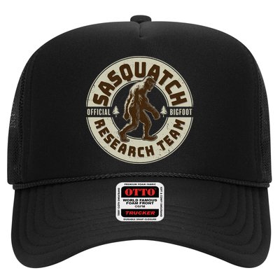 Funny Vintage Sasquatch Research Team Emblem Trucker Hat