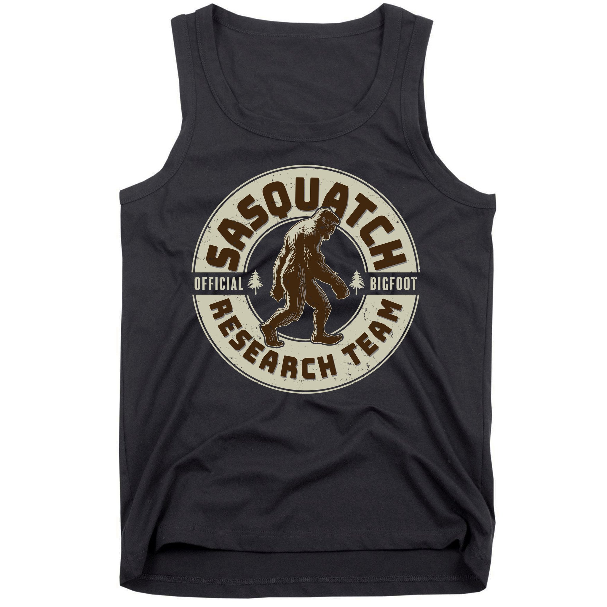 Funny Vintage Sasquatch Research Team Emblem Tank Top