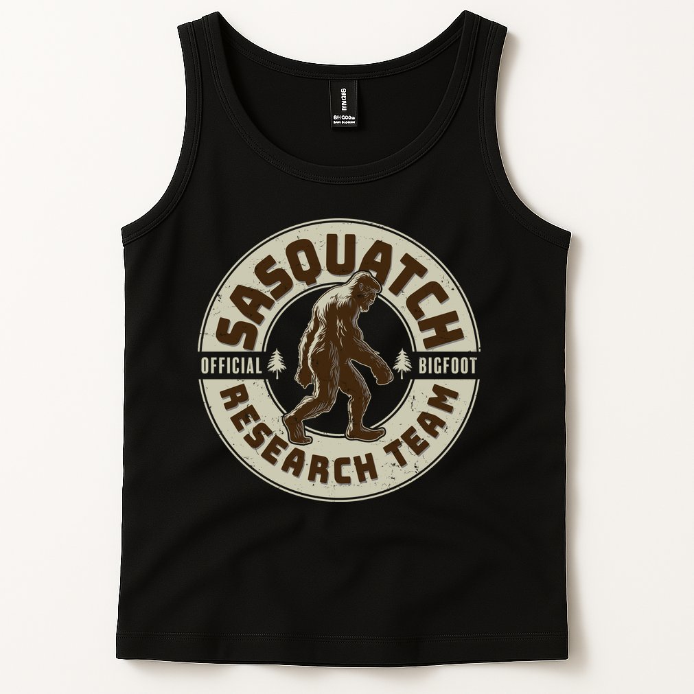 Funny Vintage Sasquatch Research Team Emblem Tank Top