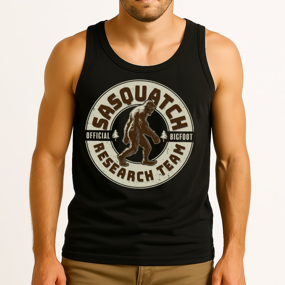 Funny Vintage Sasquatch Research Team Emblem Tank Top